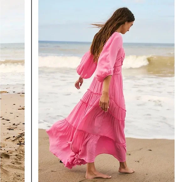 FREE PEOPLE
You're A Jewel Maxi pink rare spring boho casual resort revolve $148 - Picture 5 of 14